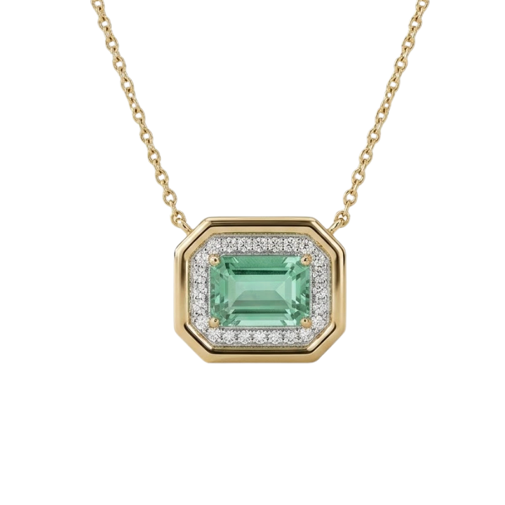 Collar de esmeralda con diamantes