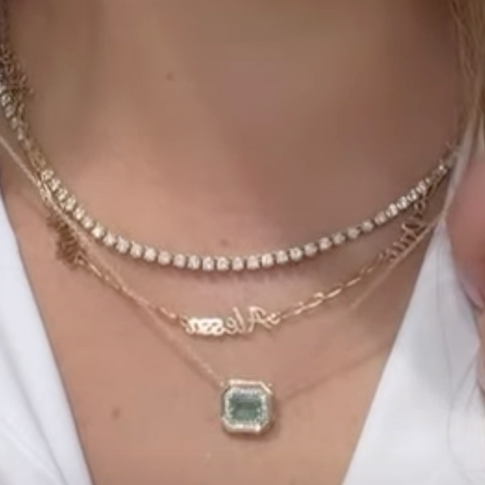 Collar de esmeralda con diamantes