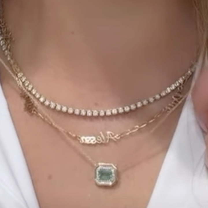 Collar de esmeralda con diamantes