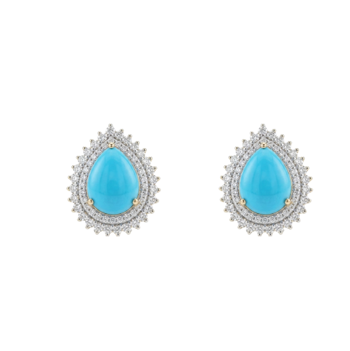 Aretes de Turquesa y Diamantes