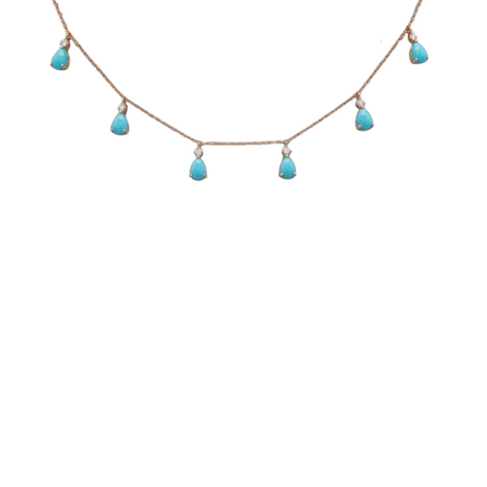 Collar de Turquesas con diamantes