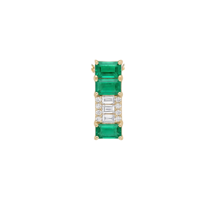Charm de esmeralda con diamantes