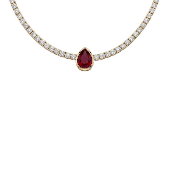 Tennis Necklace con Rubi