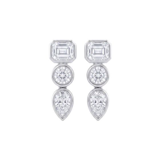 Aretes de diamantes bisel