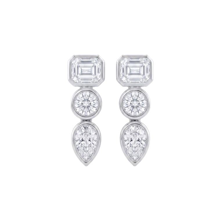Aretes de diamantes bisel
