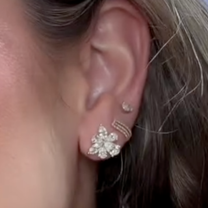 Aretes cluster de diamantes