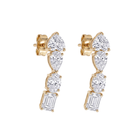 Aretes fancy shapes de diamantes