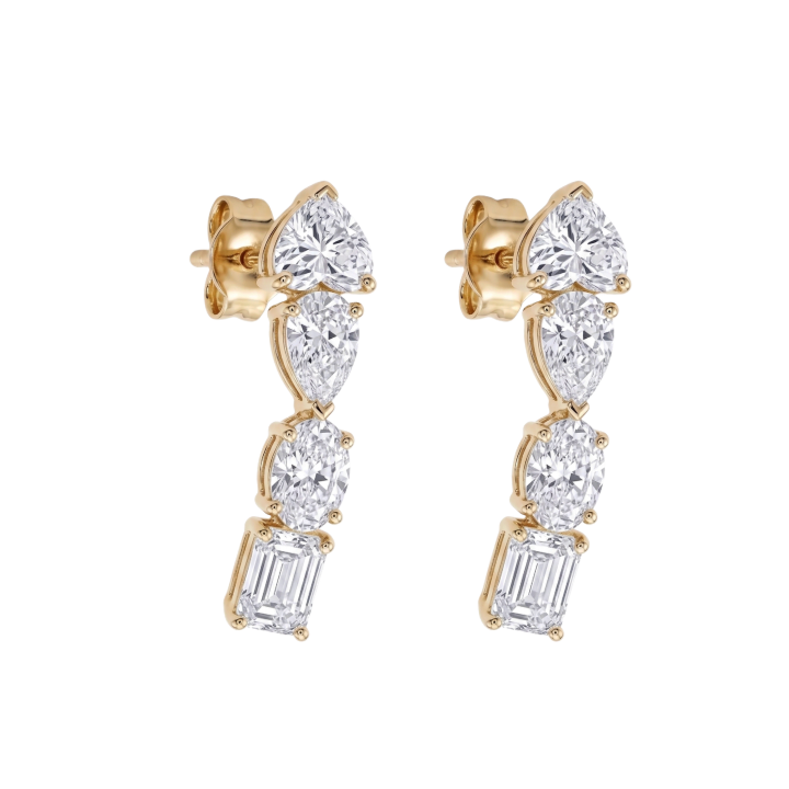 Aretes fancy shapes de diamantes
