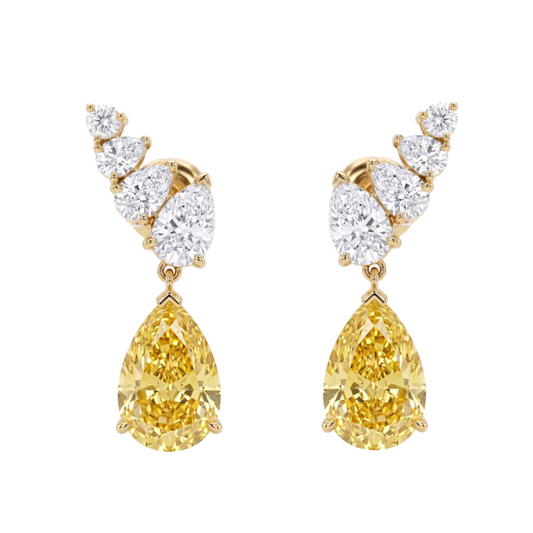 Aretes con Diamante Amarillo