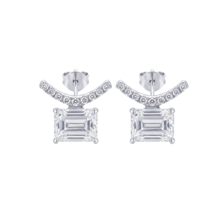 Aretes con diamante emerald