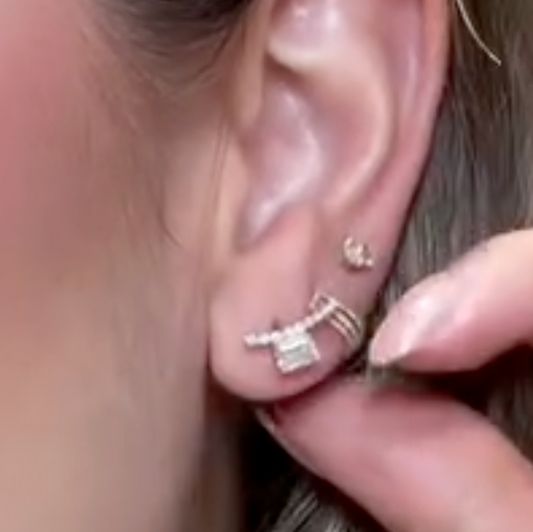 Aretes con diamante emerald