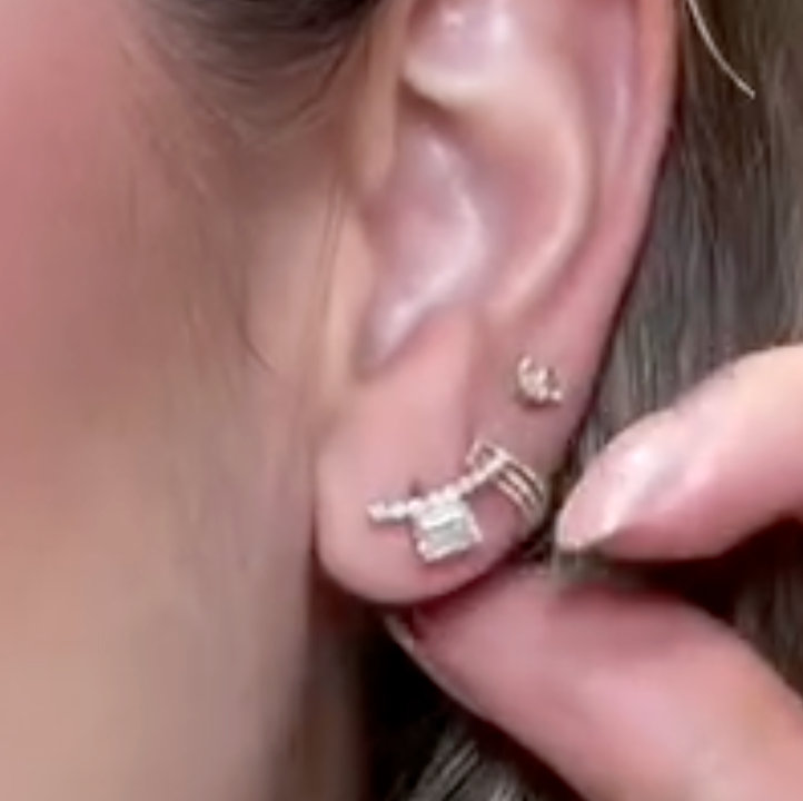 Aretes con diamante emerald