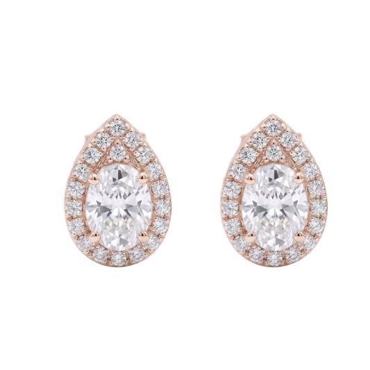 Aretes forma gota con diamantes