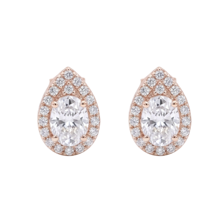 Aretes forma gota con diamantes