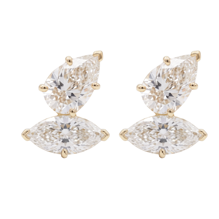 Aretes toi et moi de diamantes