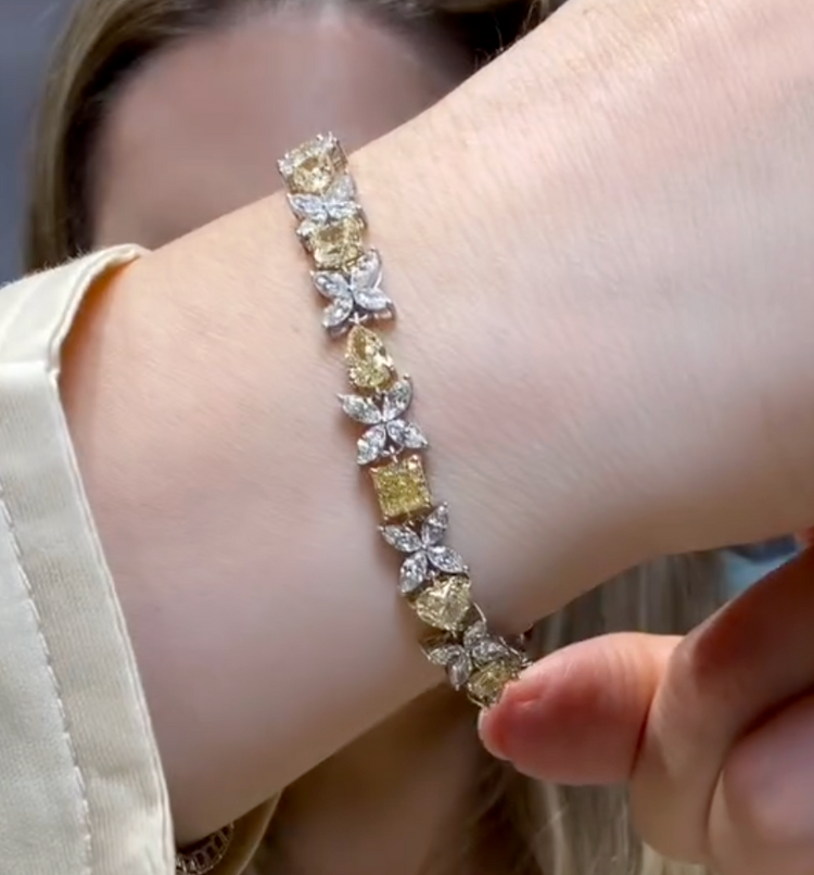 Pulsera de Diamantes y Diamantes Amarillos