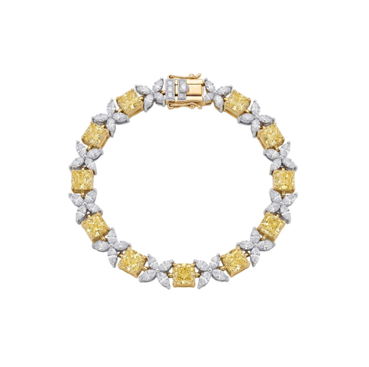 Pulsera de Diamantes y Diamantes Amarillos