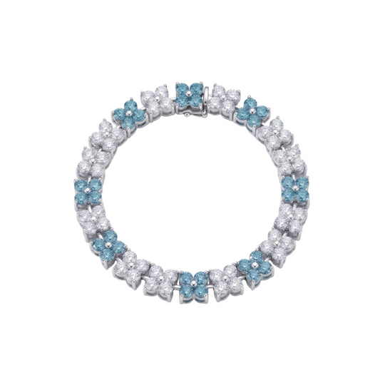 Pulsera De Diamantes con Diamantes Azul
