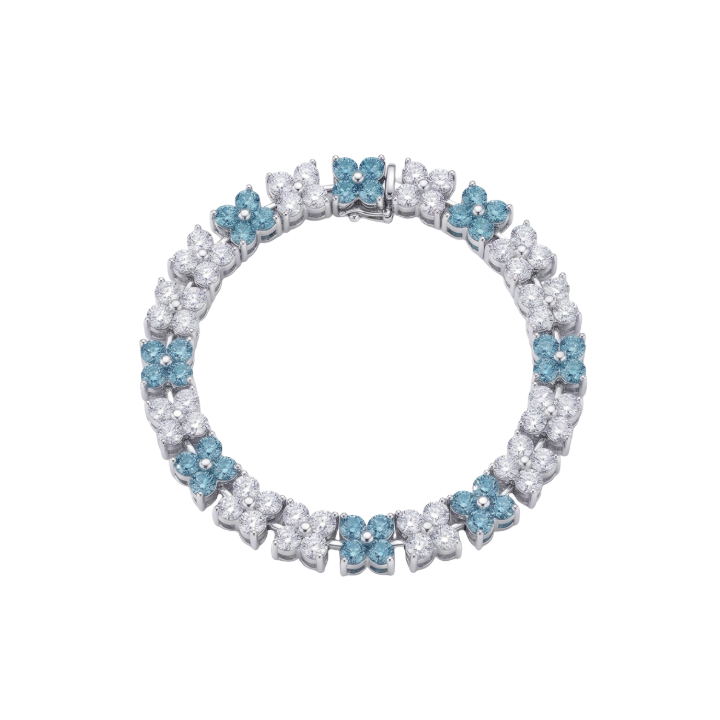 Pulsera De Diamantes con Diamantes Azul