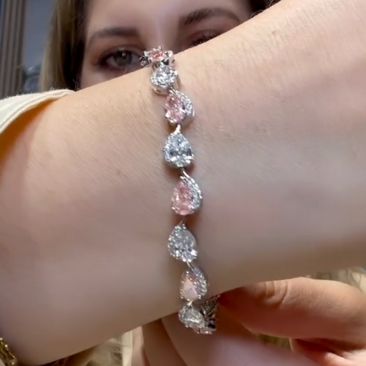 Pulsera de Diamantes con Diamantes Rosa