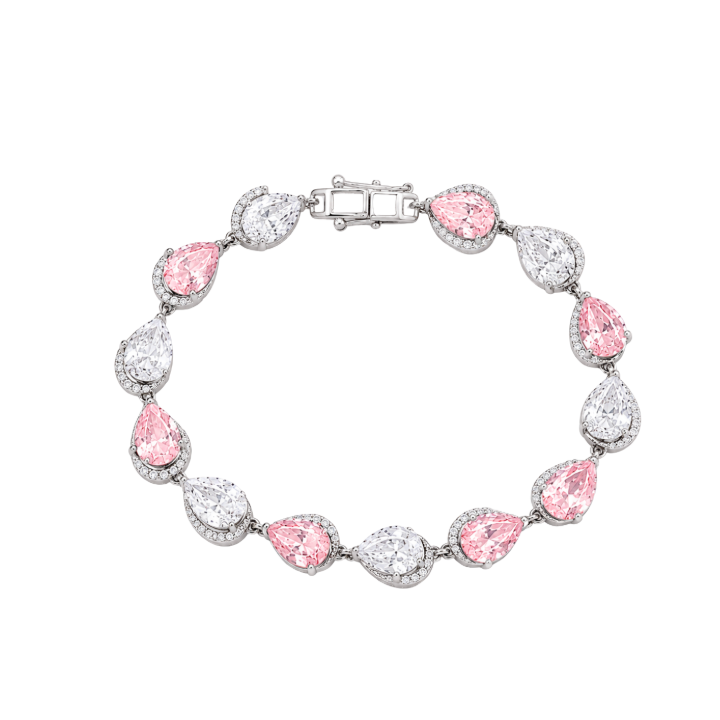 Pulsera de Diamantes con Diamantes Rosa