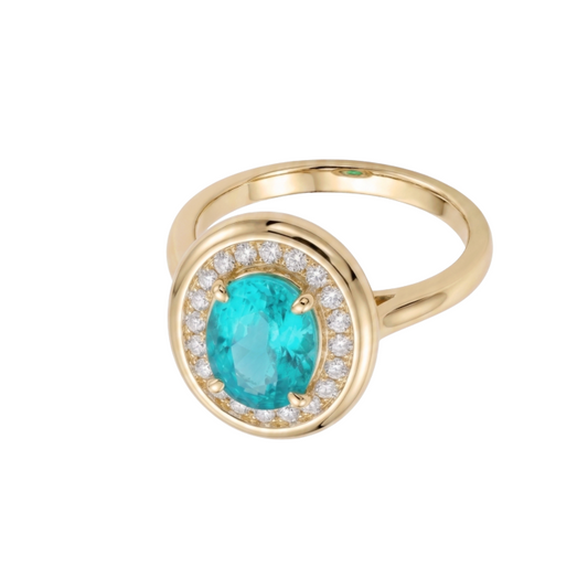 Anillo con Paraiba y Diamantes