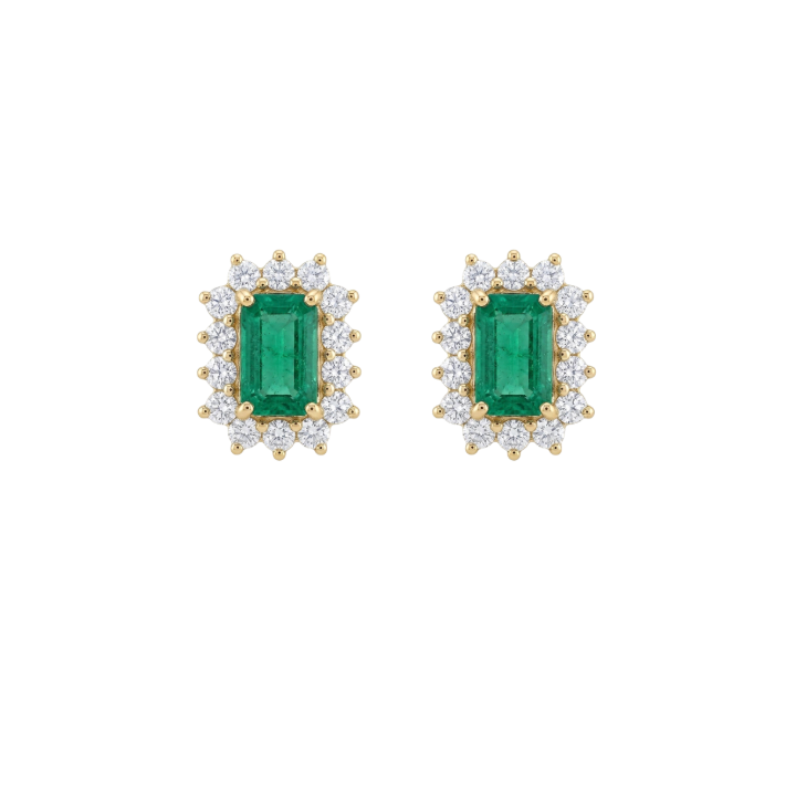 Aretes de esmeralda con diamantes