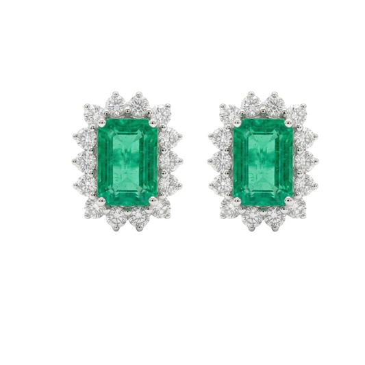 Aretes de Esmeralda con Diamantes