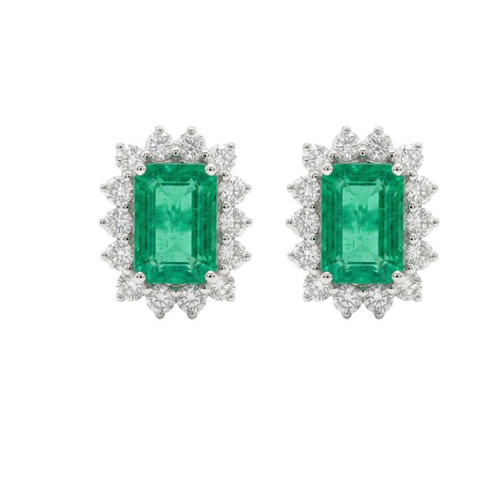 Aretes de Esmeralda con Diamantes