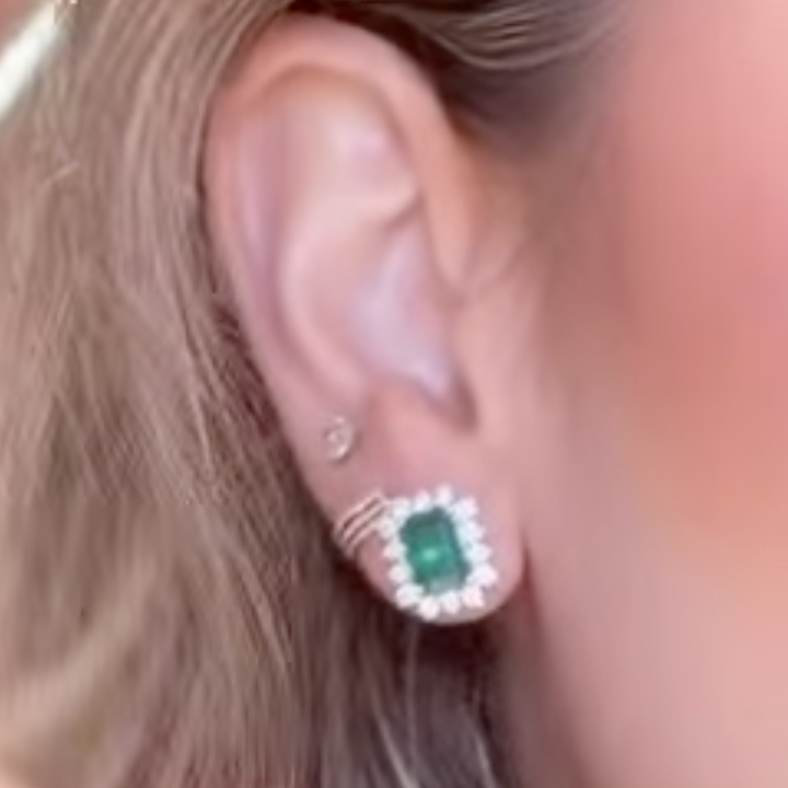 Aretes de Esmeralda con Diamantes