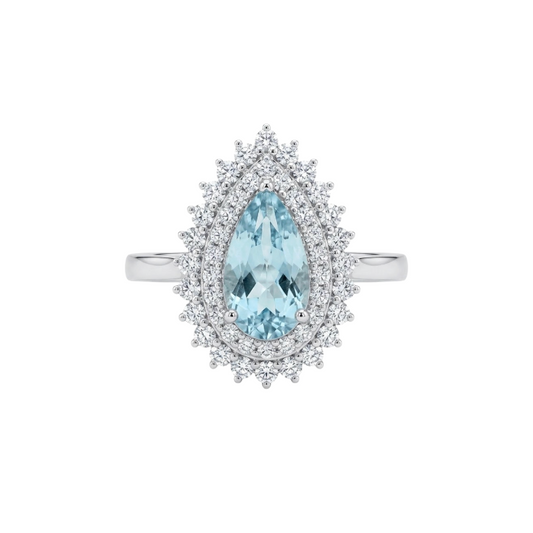 Anillo De Paraiba turmalina y diamantes