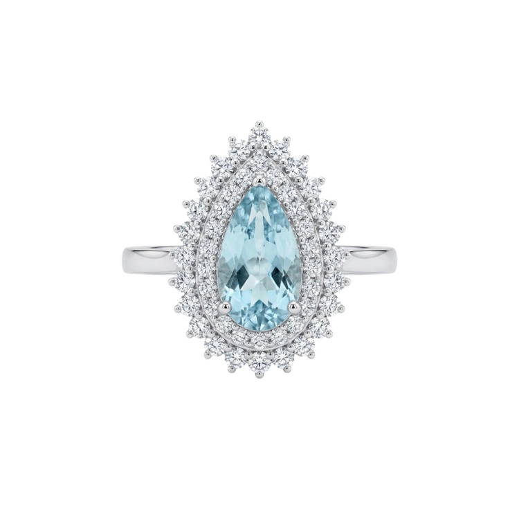 Anillo De Paraiba turmalina y diamantes