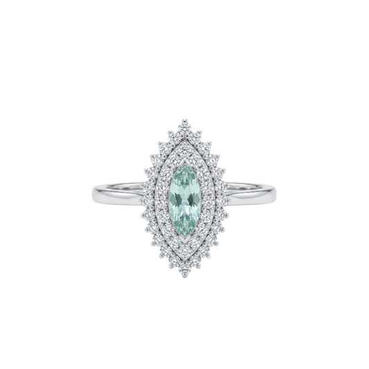 Anillo De Paraiba turmalina y diamantes