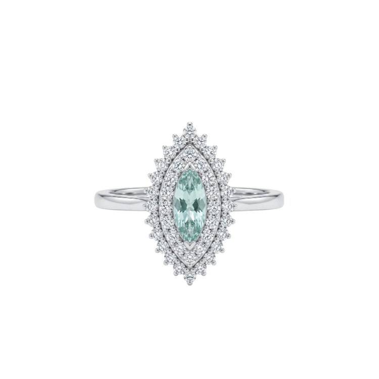 Anillo De Paraiba turmalina y diamantes
