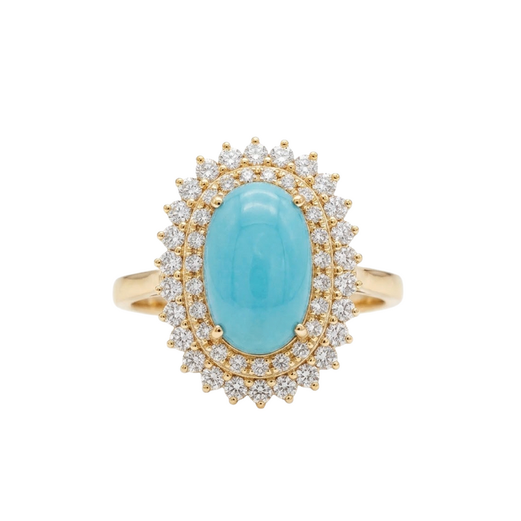 Anillo De Paraiba turmalina y diamantes