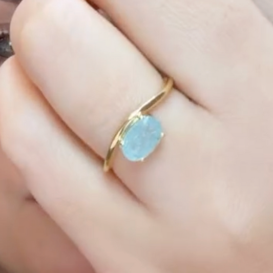 Anillo De Paraiba turmalina y diamantes