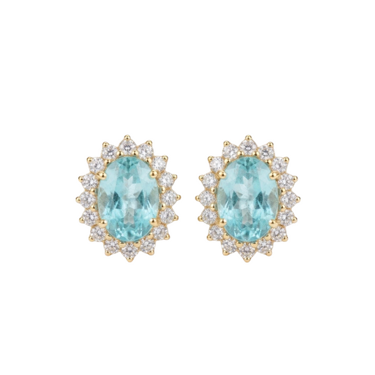 Aretes de paraiba con diamantes