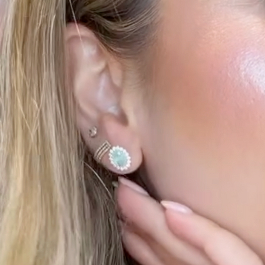 Aretes de paraiba con diamantes