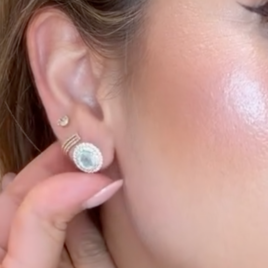 Aretes de paraiba con diamantes