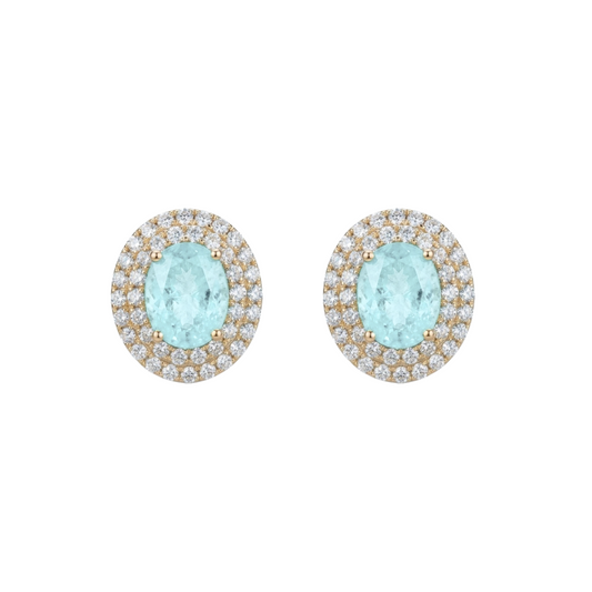 Aretes de paraiba con diamantes