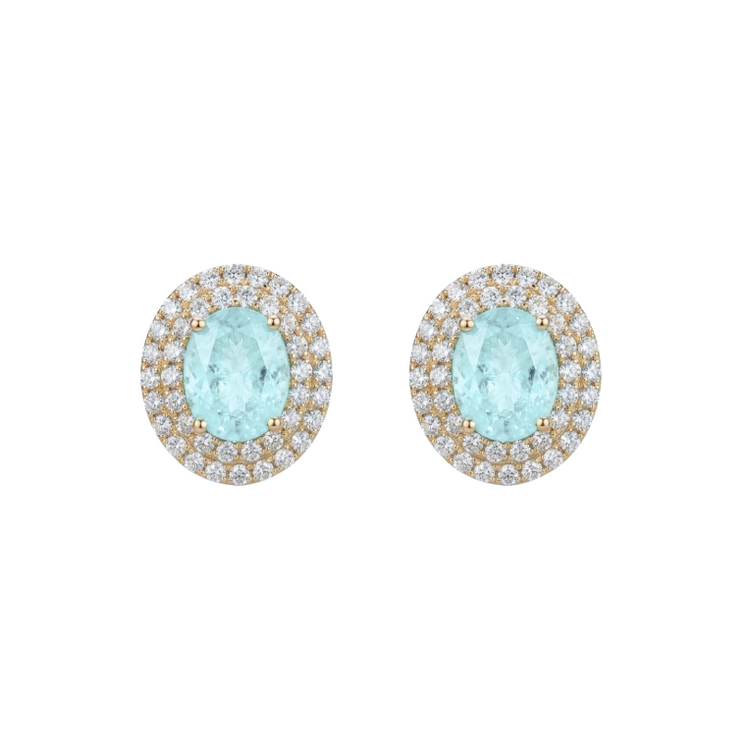 Aretes de paraiba con diamantes