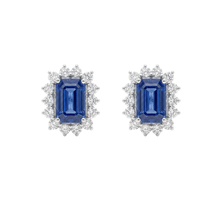 Aretes de zafiro con diamantes