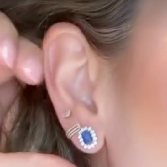 Aretes de zafiro con diamantes