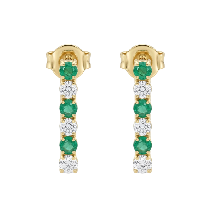 Aretes de esmeralda con diamantes