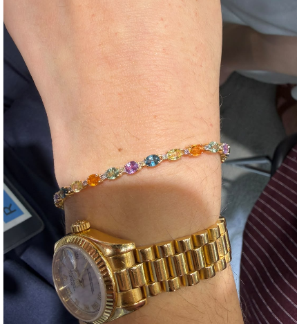 Tennis Bracelet Zafiros Rainbow Diamantes