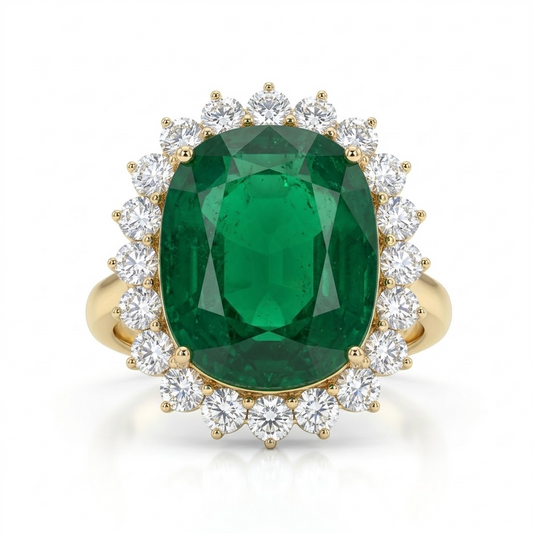 Anillo Esmeralda y Diamantes