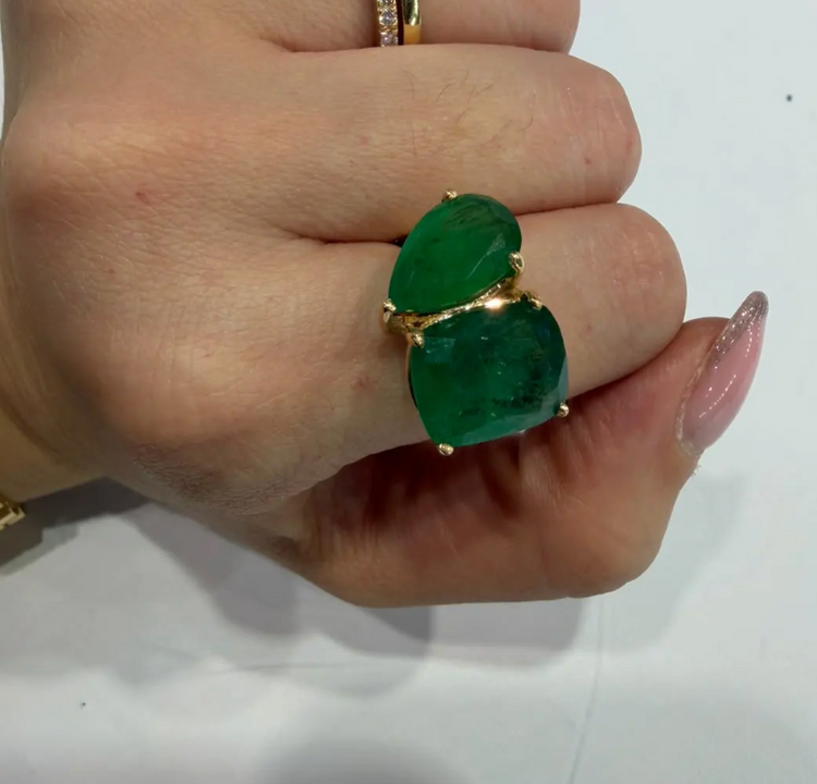 Anillo Toi et Moi Esmeraldas