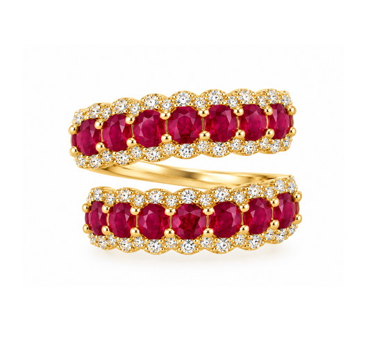 Anillo Rubies Diamantes