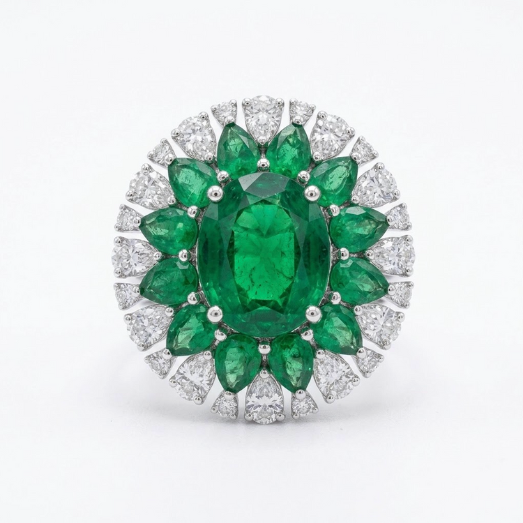 Anillo Esmeralda y Diamante