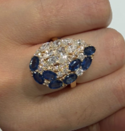Anillo Diamantes y zafiros